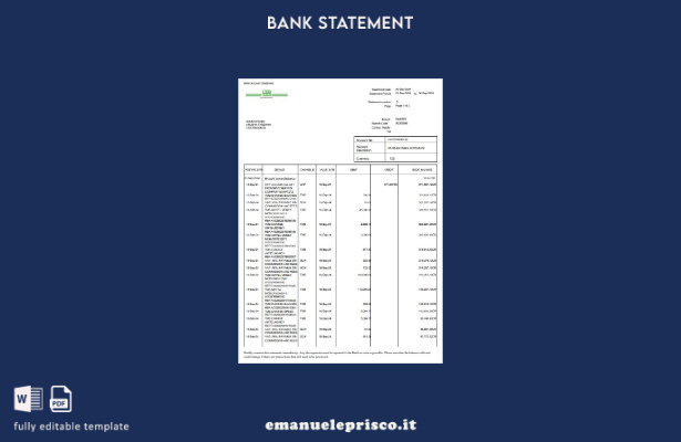 Estratto conto bancario CRDB Tanzania in stile verificato modello di parole dei