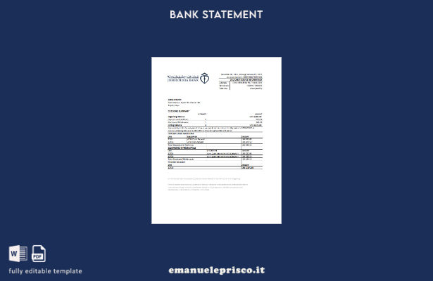 Modello Excel di estratto conto bancario Libia Jumhouria in stile verificato