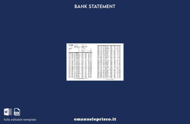 Modello Excel di estratto conto bancario delle pagine PNB delle Filippine in sti
