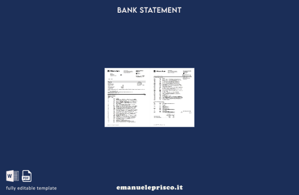 Modello Excel di estratto conto bancario per cittadini USA in stile verificato