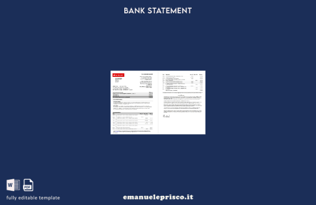 modello Excel (pagine) di estratto conto bancario Santander del Regno Unito in s