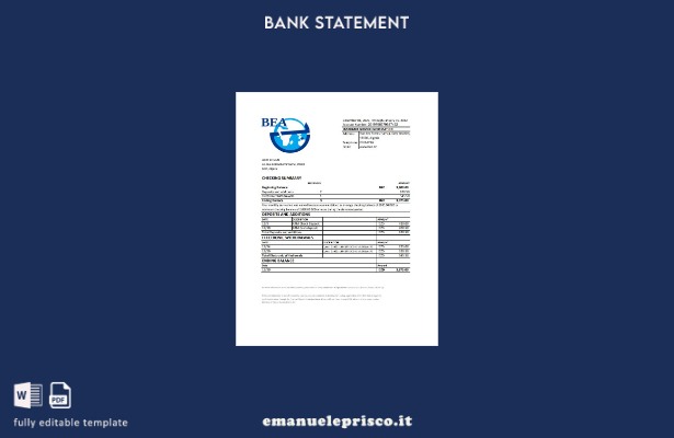 modello Excel di estratto conto bancario Algeria Banque extérieure d'Algérie in