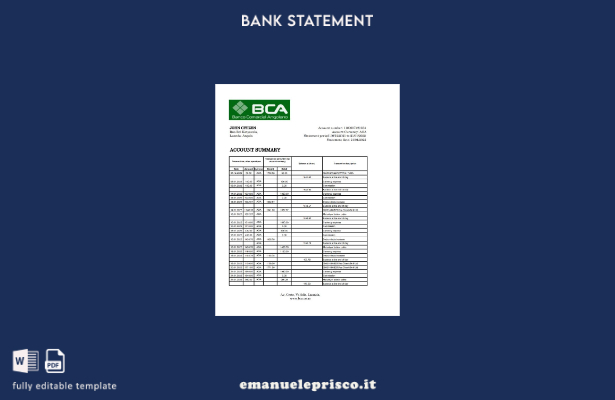 modello Excel di estratto conto bancario Angolano stile verificato Angola Banco