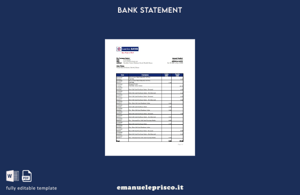 modello Excel di estratto conto bancario Kenya Guardian in stile verificato