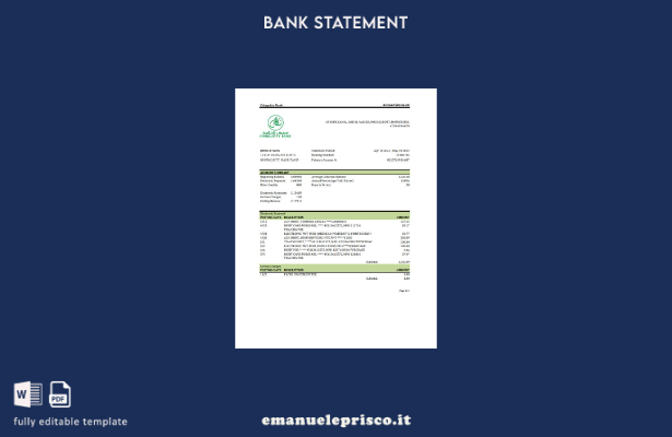 modello Excel di estratto conto bancario Mauritania Chinguitty in stile verifica