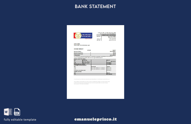 modello Excel di estratto conto bancario Nepal Rastriya Banijya in stile verific