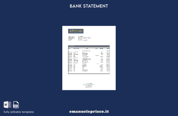 modello Excel di estratto conto bancario Spitamen del Tagikistan in stile verifi