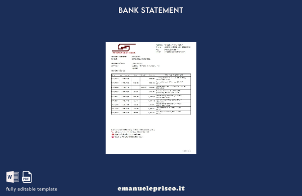 modello Excel di estratto conto bancario Turkmenistan Turkmenbashi in stile veri