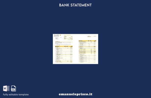 modello Excel di estratto conto bancario del Commonwealth australiano in stile v