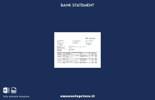 modello Excel di estratto conto bancario del Kirghizistan Kirgizbank in stile ve