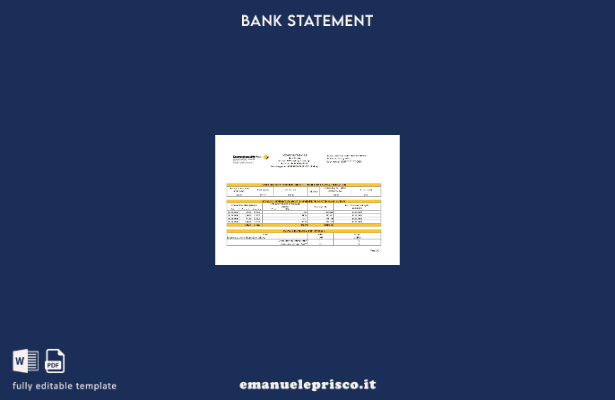 modello Excel di estratto conto bancario del conto del Commonwealth australiano