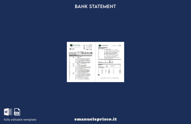 modello di pagine Excel dell'estratto conto bancario USA Woodforest in stile ver
