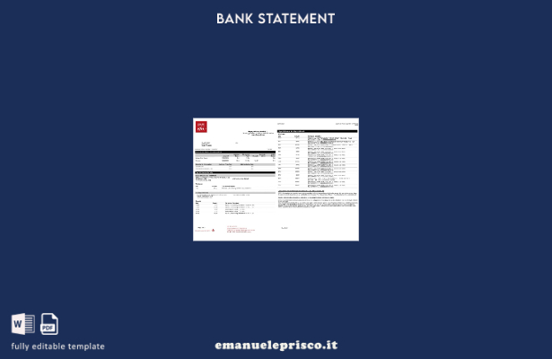 modello di pagine di estratto conto bancario BECU Australia in stile verificato