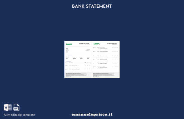 modello di pagine di parole dell'estratto conto UK Lemfi in stile verificato