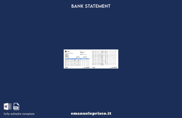 modello di pagine di parole dell'estratto conto UK SumUp in stile verificato