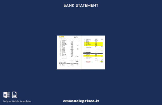 modello di pagine di parole dell'estratto conto bancario ASB della Nuova Zelanda