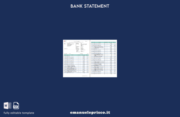 modello di pagine di parole dell'estratto conto bancario India Bandhan in stil 1