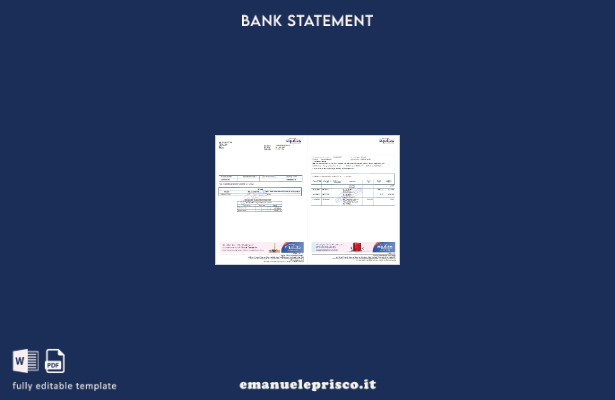 modello di pagine di parole dell'estratto conto bancario India Equitas in stile
