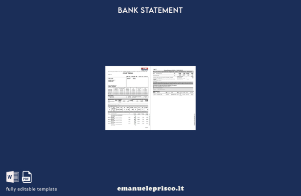 modello di pagine di parole dell'estratto conto bancario India HDFC in stile ver