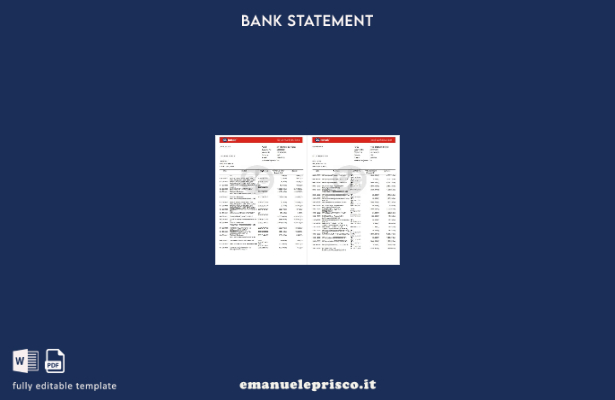 modello di pagine di parole dell'estratto conto bancario India Kotak Mahindra in