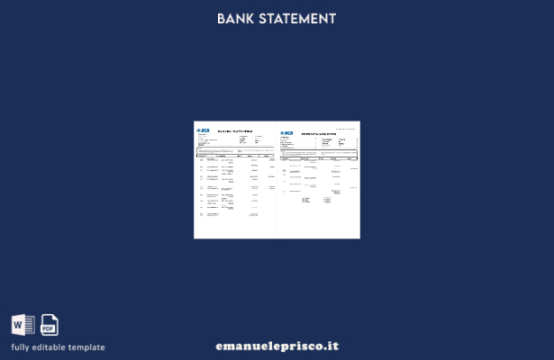 modello di pagine di parole dell'estratto conto bancario Indonesia BCA in stile