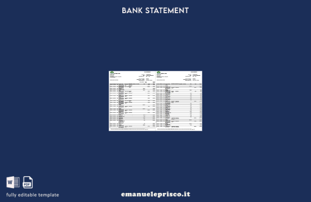 modello di pagine di parole dell'estratto conto bancario MCB Pakistan in stile v