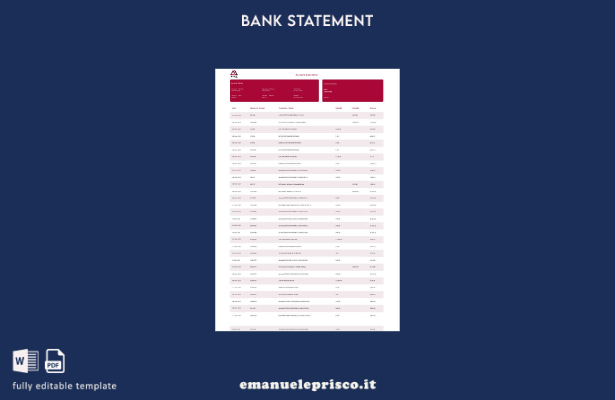 modello di pagine di parole dell'estratto conto bancario Nigeria ALAT in stile v