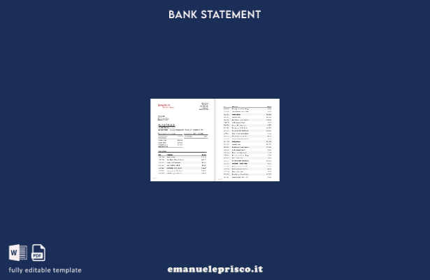 modello di pagine di parole dell'estratto conto bancario Synovus USA in stile 1
