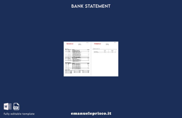 modello di pagine di parole dell'estratto conto bancario Synovus USA in stile 2