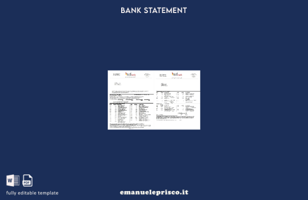 modello di pagine di parole dell'estratto conto bancario TCF USA in stile verifi