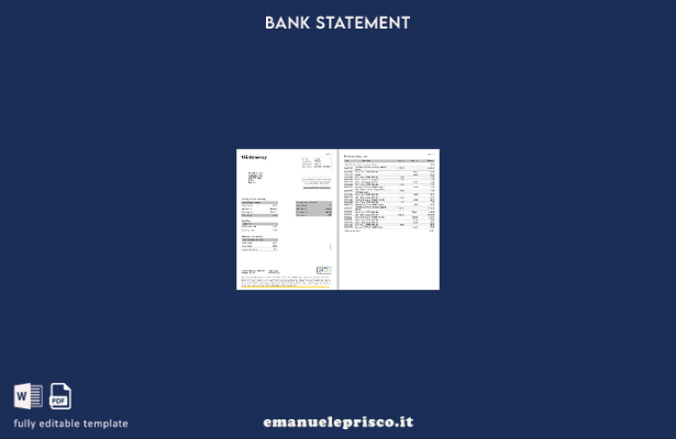 modello di pagine di parole dell'estratto conto bancario Think Money del Regno 1
