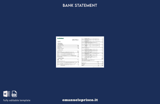 modello di pagine di parole dell'estratto conto bancario USA Austin in stile ver