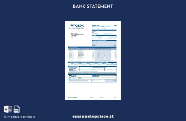 modello di pagine di parole dell'estratto conto bancario USA SARS in stile verif