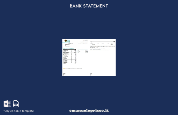 modello di pagine di parole dell'estratto conto bancario del Sudafrica FNB in ​​