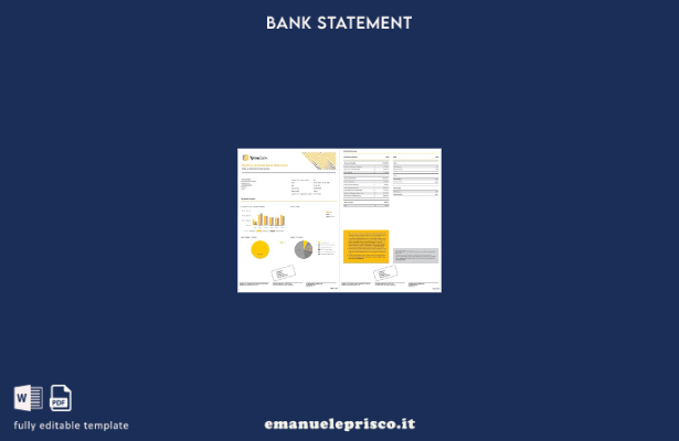 modello di pagine di parole dell'estratto conto bancario del Sudafrica stile ver