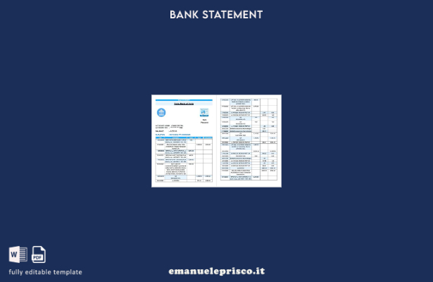 modello di pagine di parole dell'estratto conto bancario dell'India State Bank 1