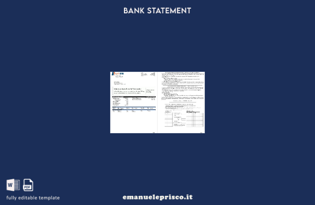 modello di pagine di parole dell'estratto conto bancario della BNS in stile veri