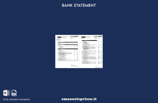 modello di pagine di parole dell'estratto conto bancario della Federal Credit 2