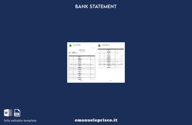 modello di pagine di parole dell'estratto conto bancario della Pakistan Bank Al