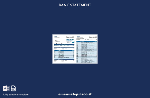modello di pagine di parole dell'estratto conto bancario di Credit Union insieme