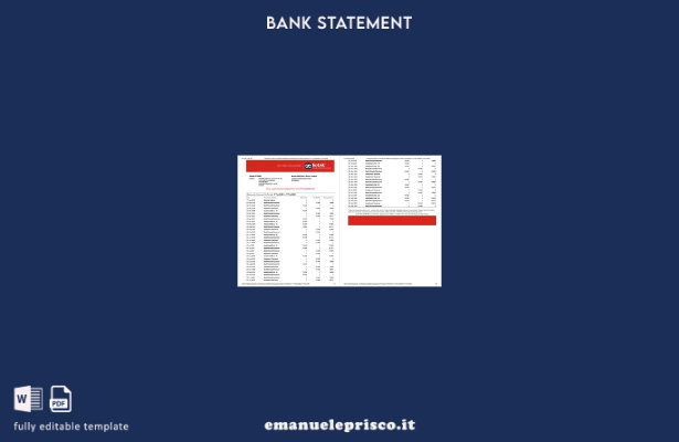 modello di pagine di parole dell'estratto conto bancario di India Kotak Mahindra