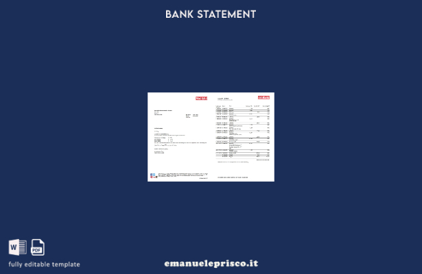 modello di pagine di parole dell'estratto conto bancario di stile verificato Ger