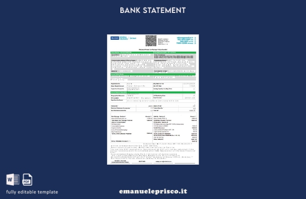 modello di pagine di parole dell'estratto conto con licenza India Reliance Gener