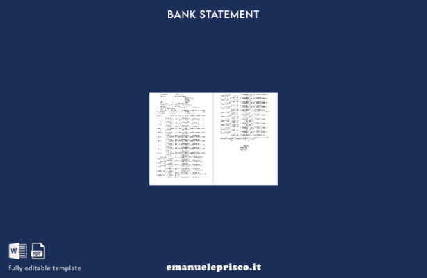 modello di pagine di parole dell'estratto conto della Bank of India in stile v 1