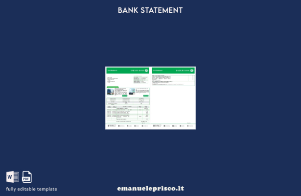 modello di pagine di parole dell'estratto conto della carta bancaria Brunei Baid