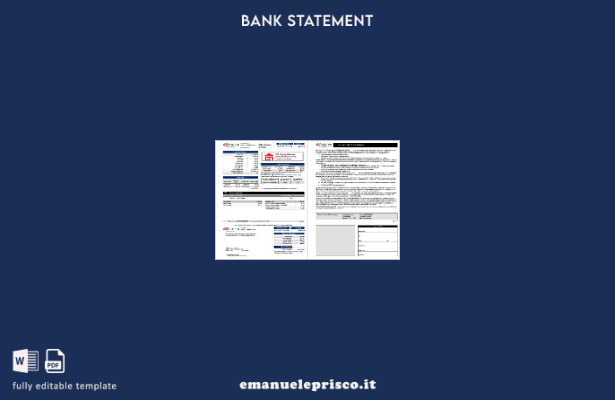 modello di pagine di parole dell'estratto conto della carta bancaria USA Califor