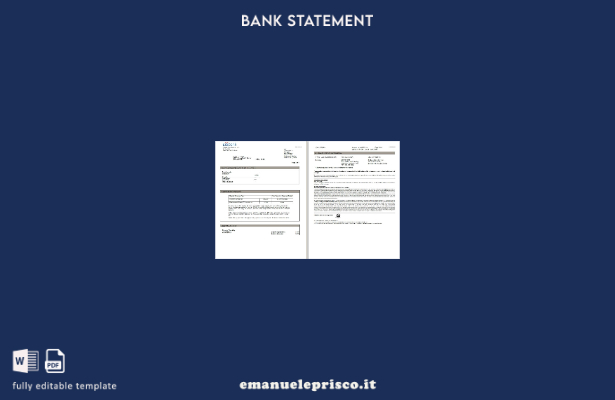 modello di pagine di parole di dichiarazione Citibank USA in stile verificato