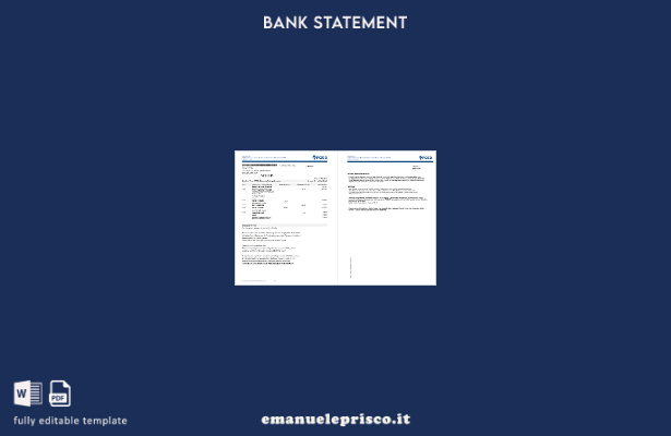 modello di pagine di parole di dichiarazione DBSbank Singapore in stile verifica