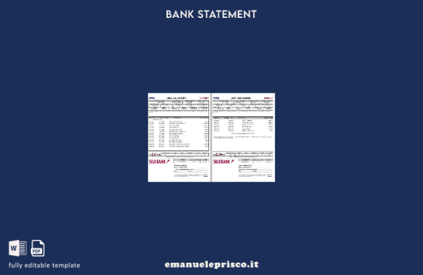 modello di pagine di parole di dichiarazione Pakistan Silkbank in stile verifica