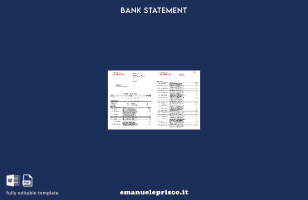 modello di pagine di parole di dichiarazione di Synovusbank USA in stile verific